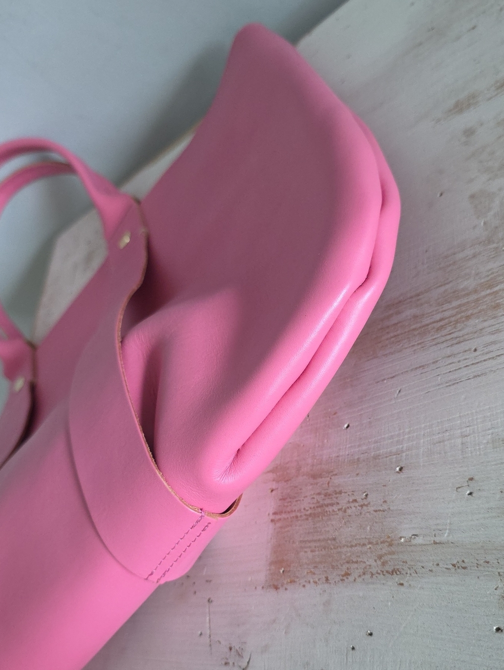 Rare Clare V. La Tropezienne Pink Leather Tote - Picture 11 of 16